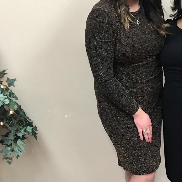 Lauren Ralph Lauren slim fit Metallic Ruched Dress - Picture 6 of 6